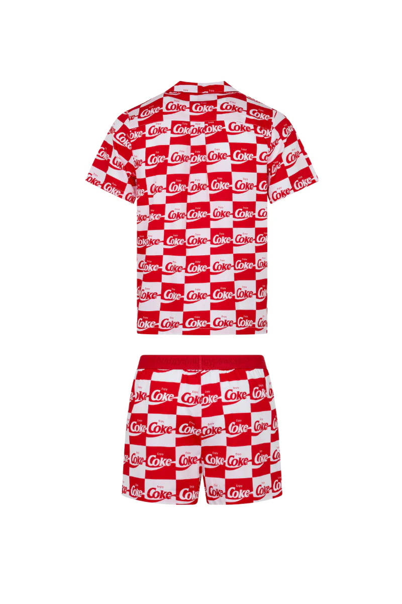 Adults Pyjama Set in Coke Squares - Image 2