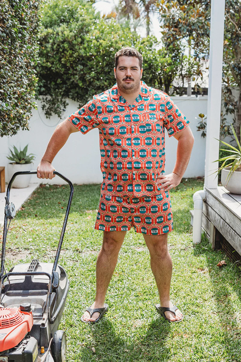 Adults Pyjama Set in VB 70s Red Label - Image 2