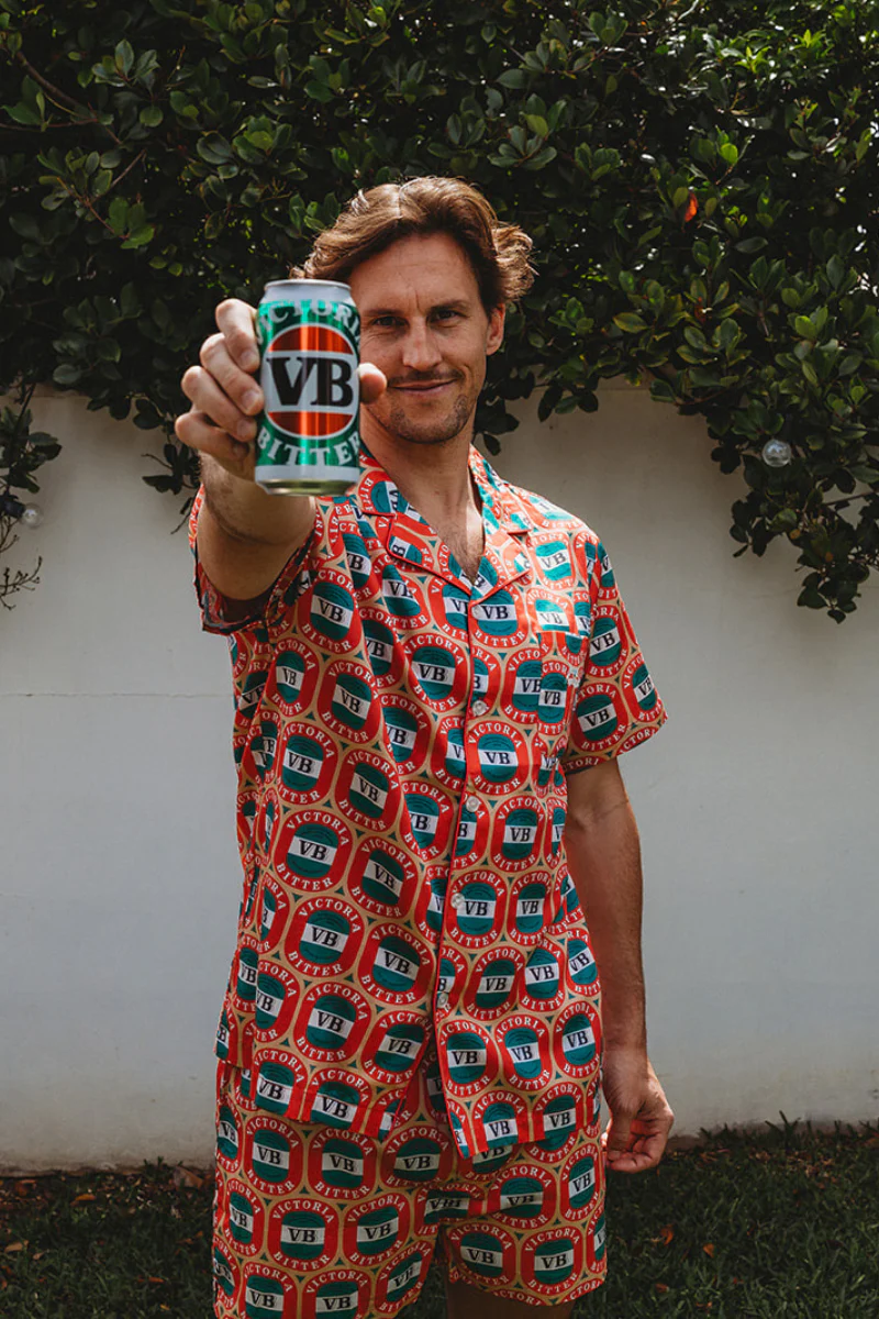 Adults Pyjama Set in VB 70s Red Label - Image 3