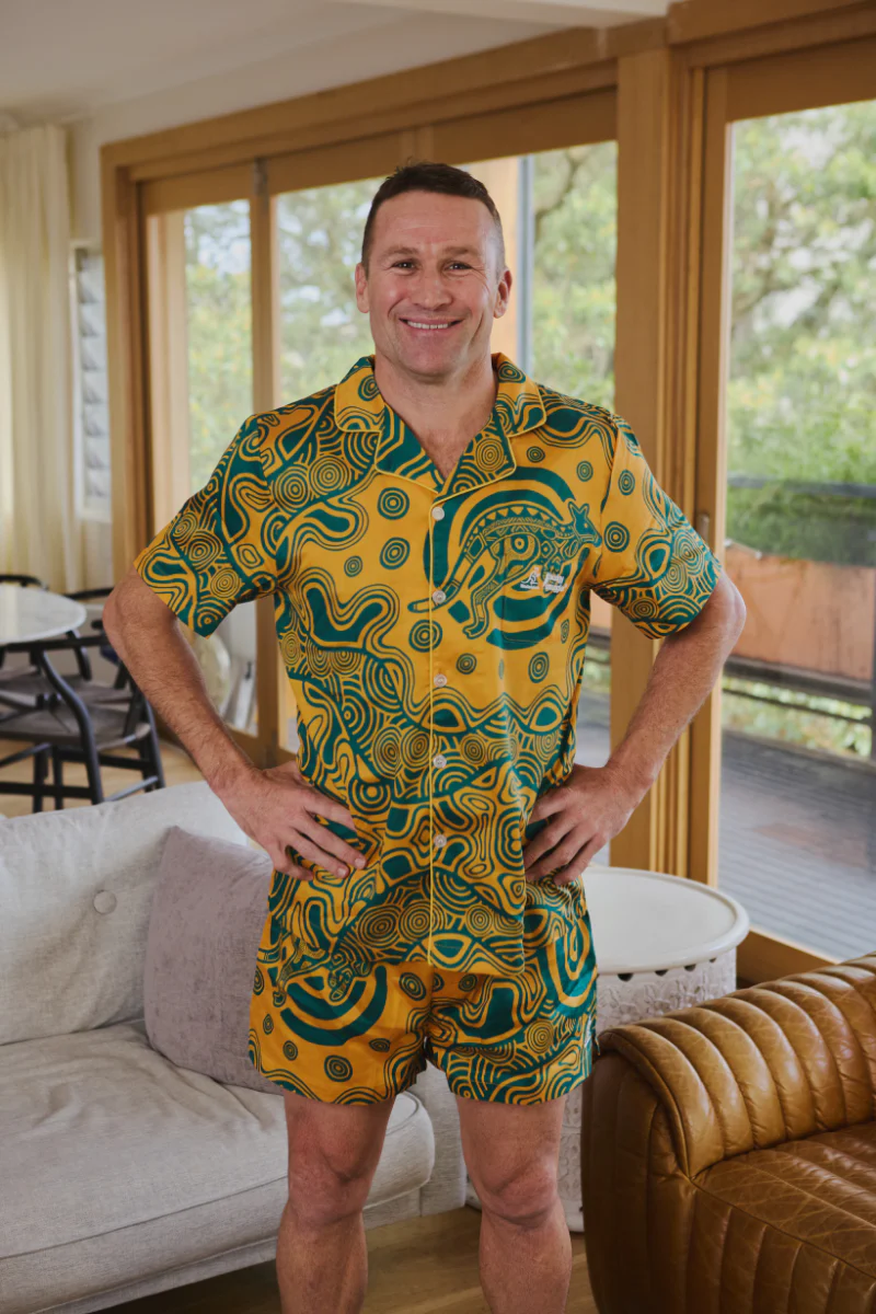 Adults Pyjama Set in Indigenous Wallabies - Image 2