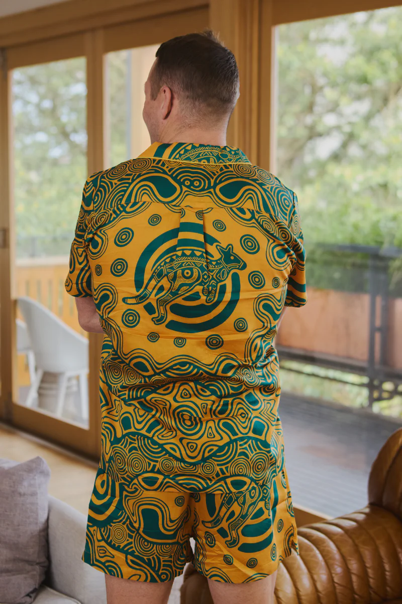Adults Pyjama Set in Indigenous Wallabies - Image 3