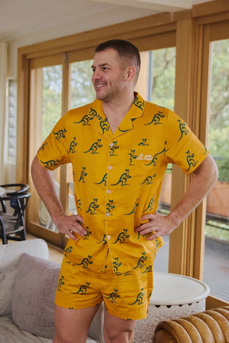Adults Pyjama Set in Wallabies Logo - Image 2