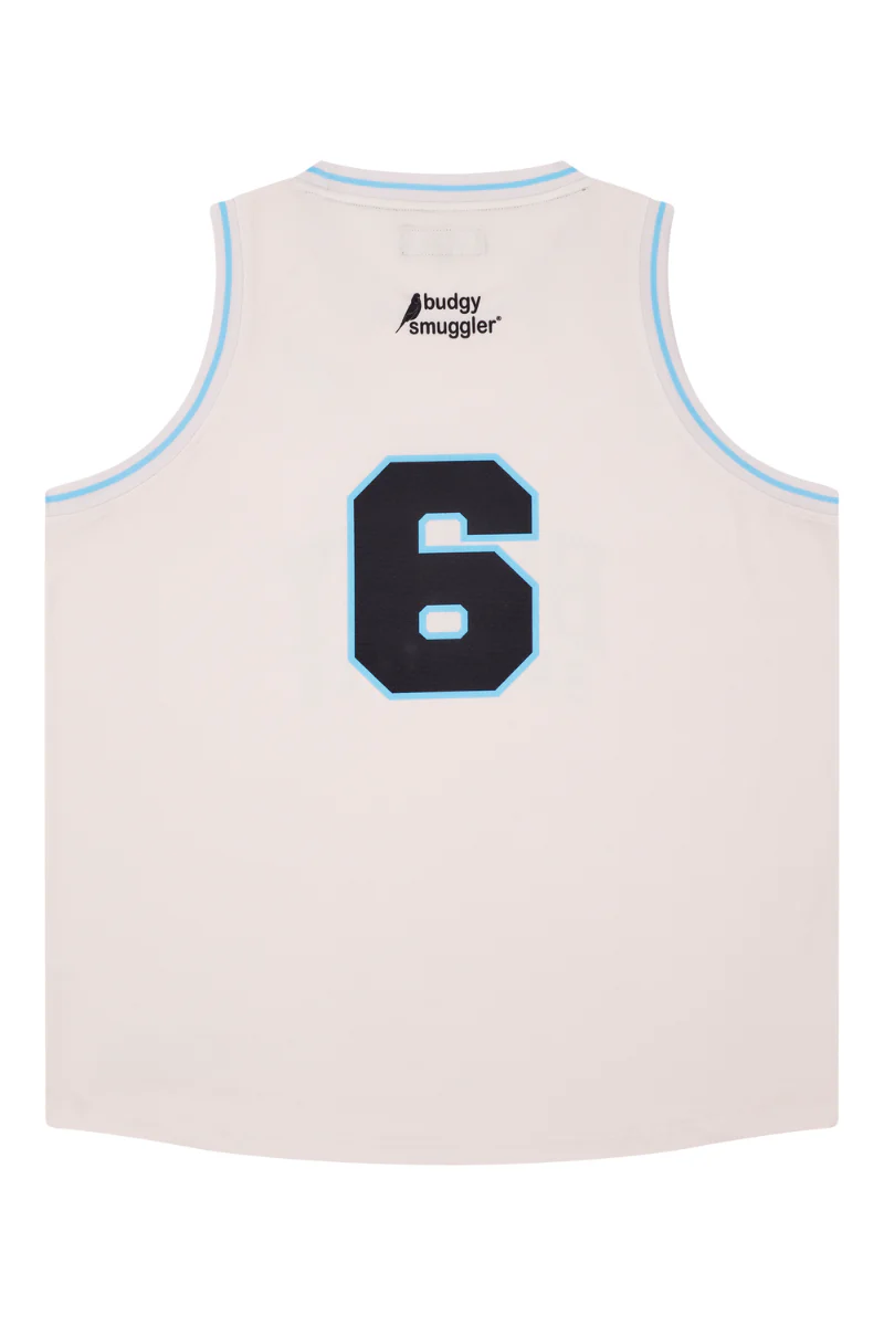 Basketball Singlet in Cream Block - Image 4