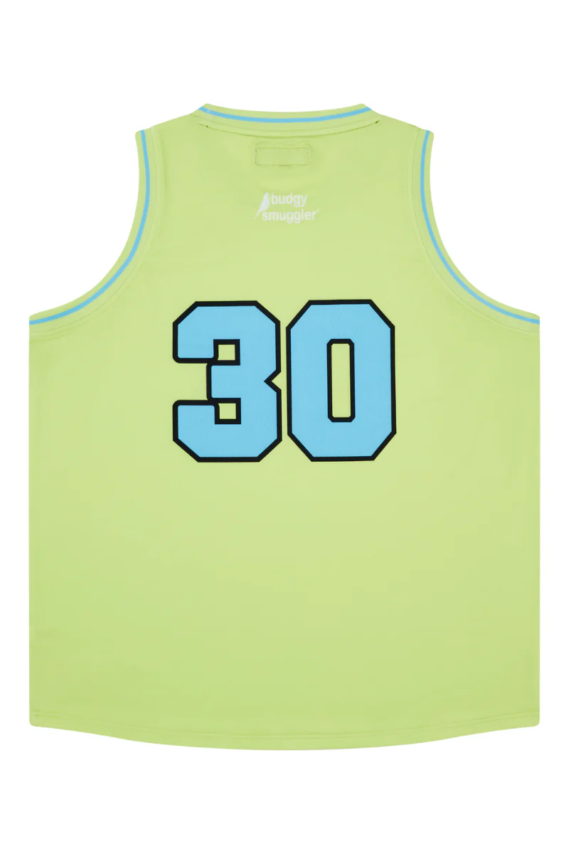 Basketball Singlet in Lime Block - Image 2