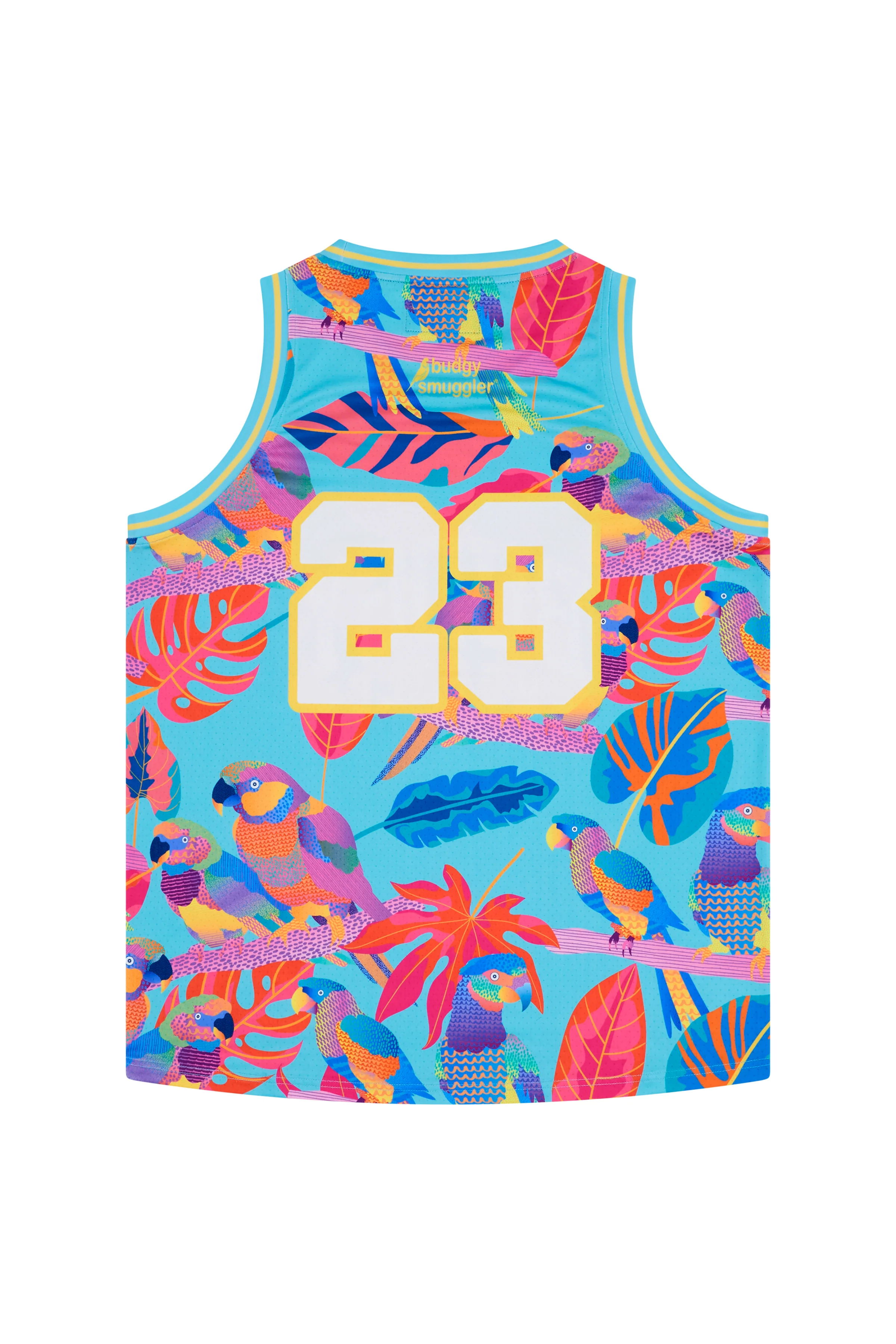 Basketball Singlet in Techno Parrots - Image 5