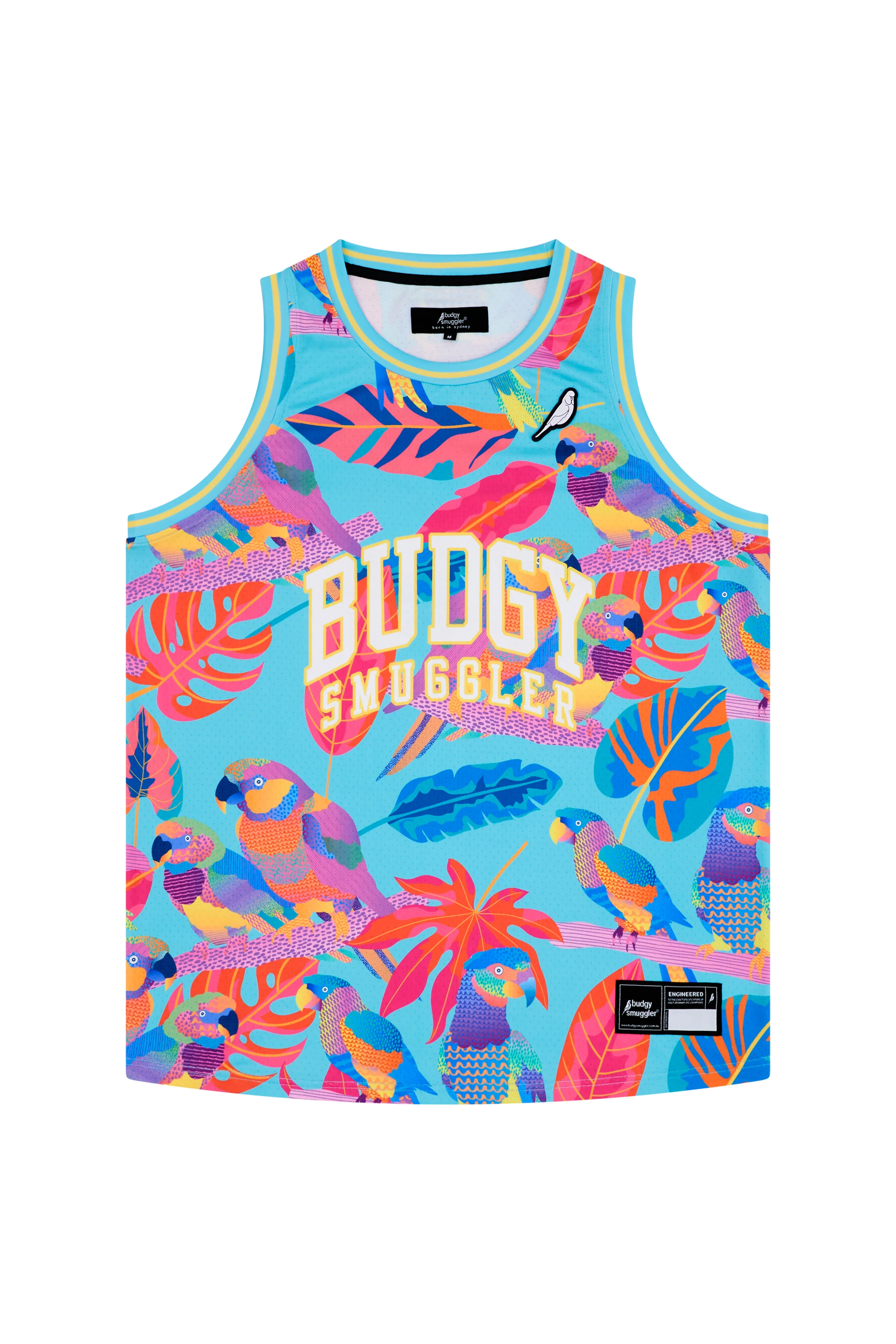 Basketball Singlet in Techno Parrots - Image 6