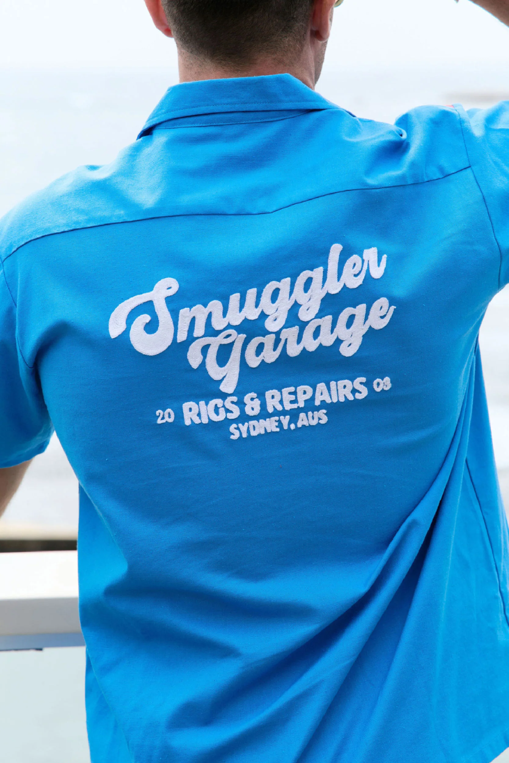 Mechanic Shirt in Blue Bowler - Image 7