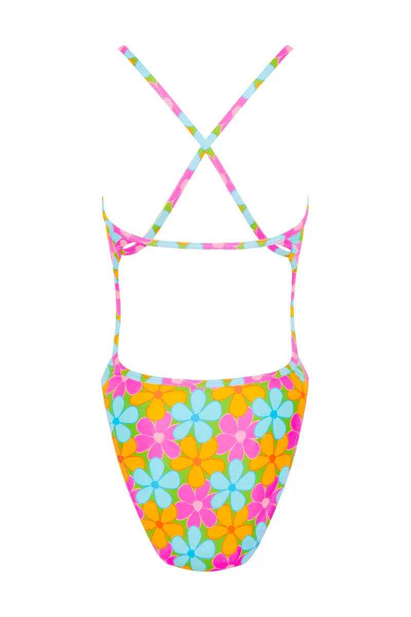 High Cut Racer in Fluro Flowers - Image 6