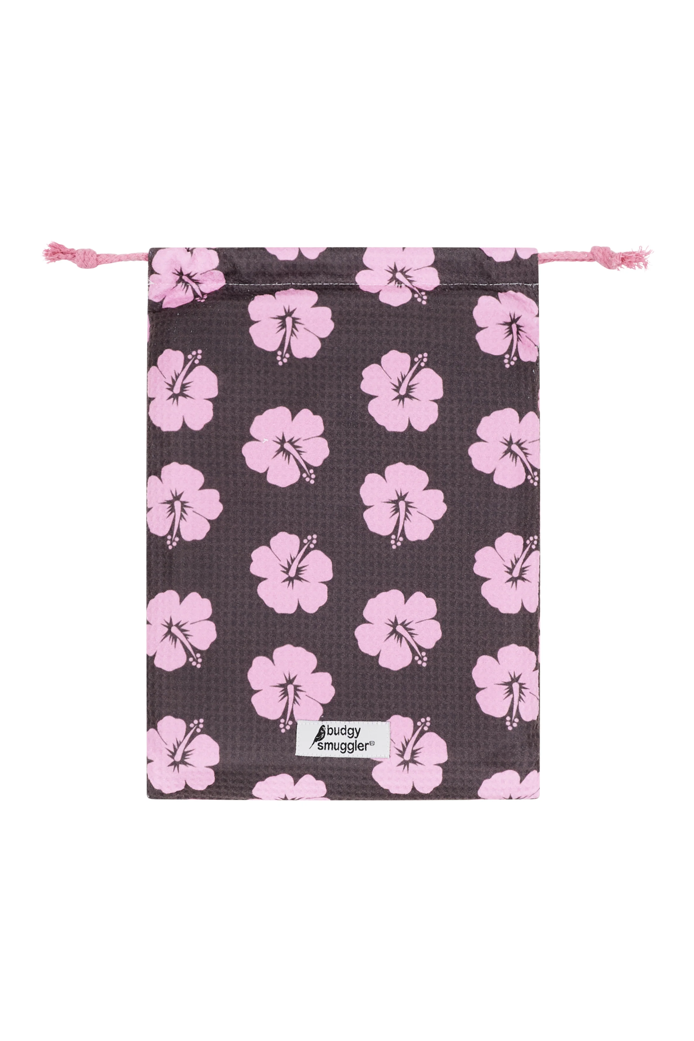 Double Sided Towel in Brown and Pink Hibiscus - Image 4