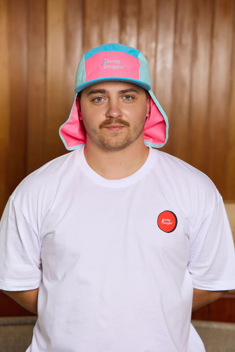 Flap Hat in Pink and Blue - Image 2
