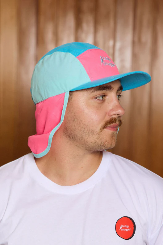 Flap Hat in Pink and Blue - Image 3