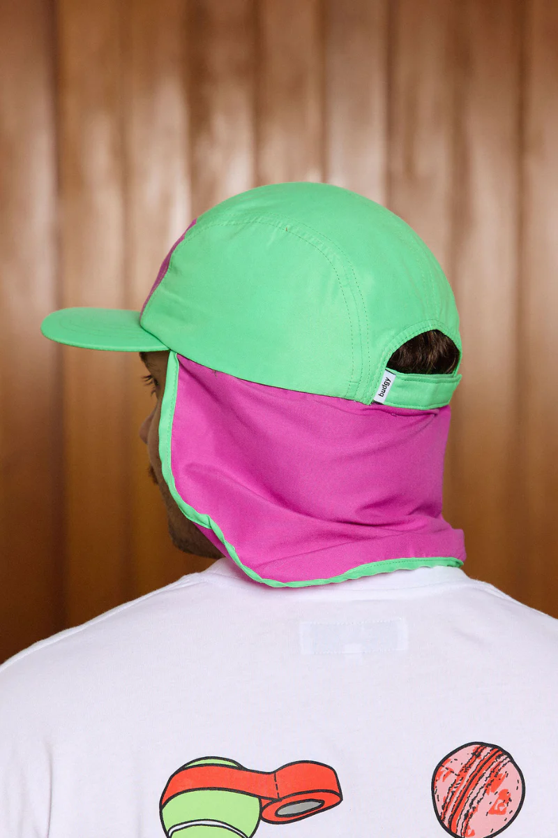 Flap hat in Purple and Green - Image 5