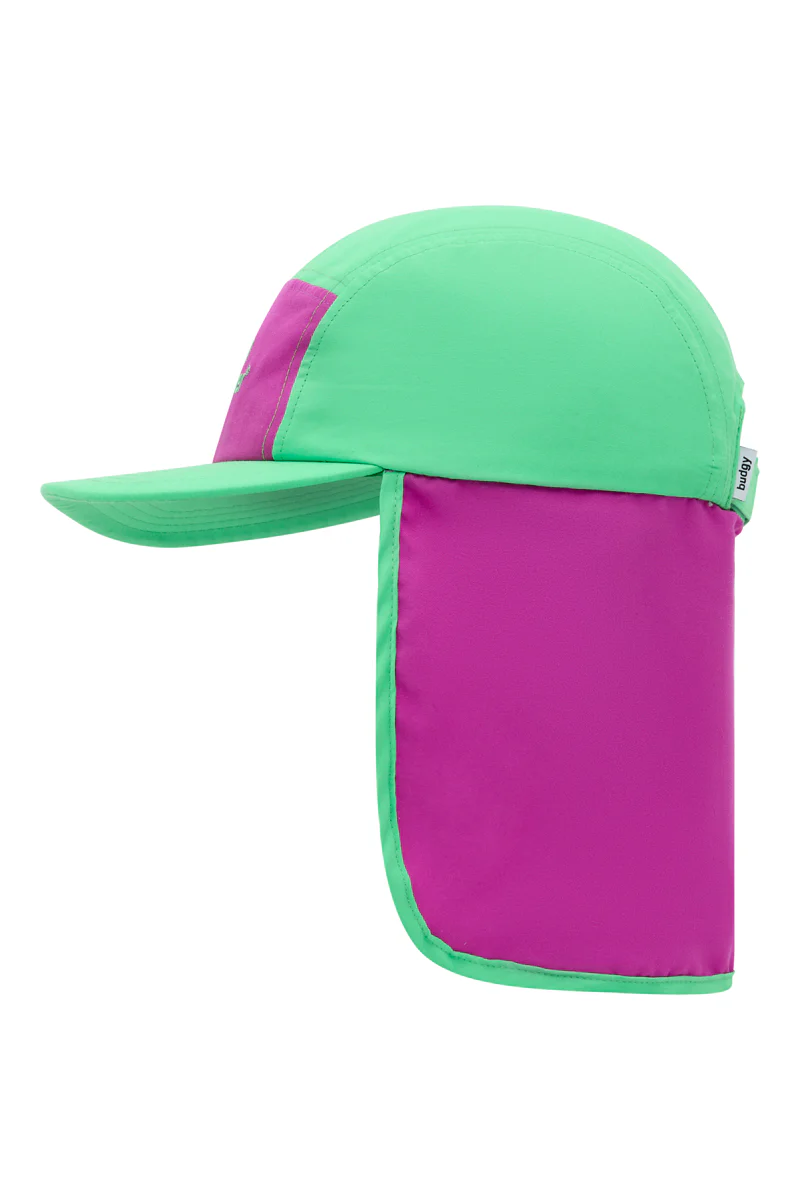 Flap hat in Purple and Green - Image 6