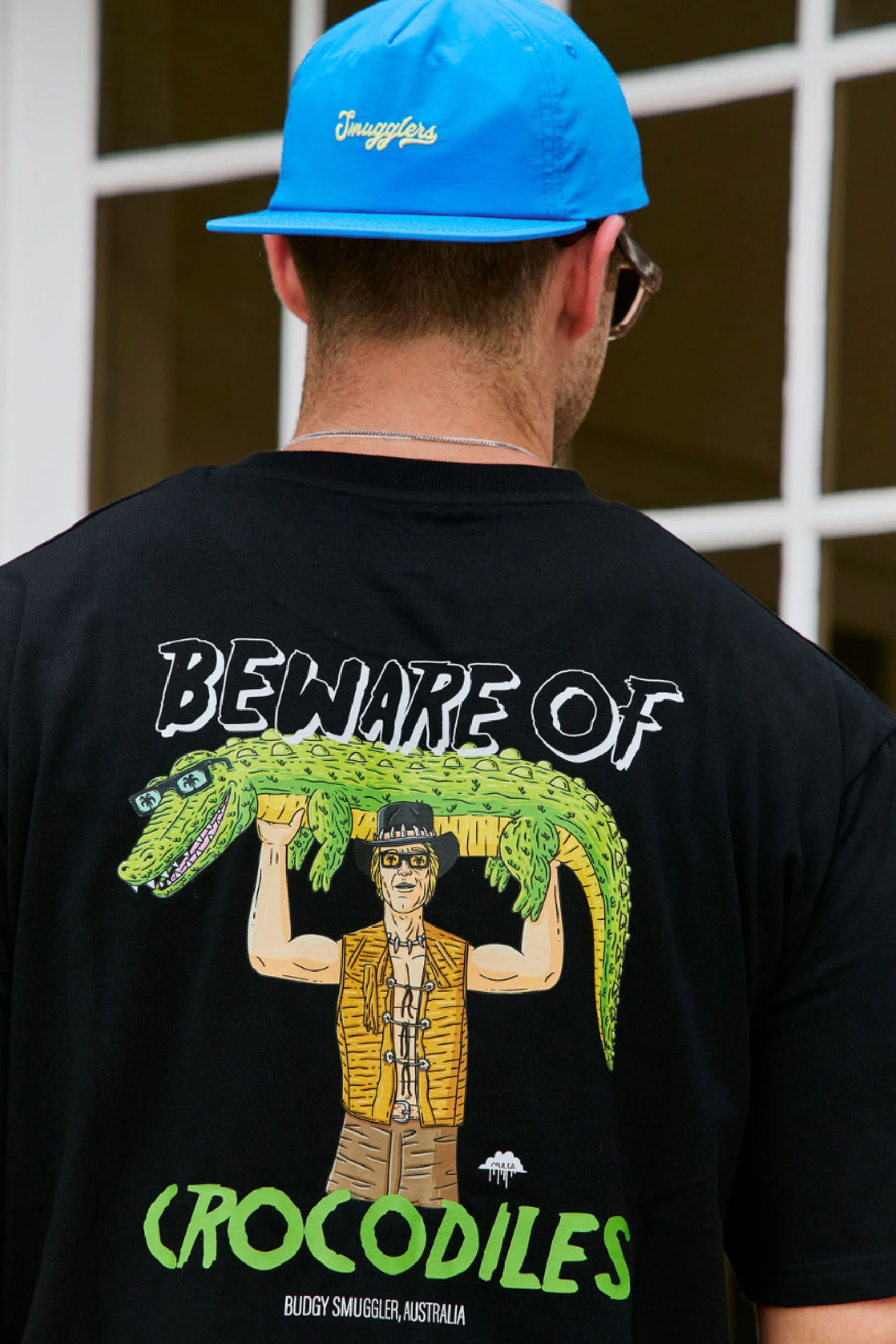 Heavyweight Black Tee in Crocodile - Image 3