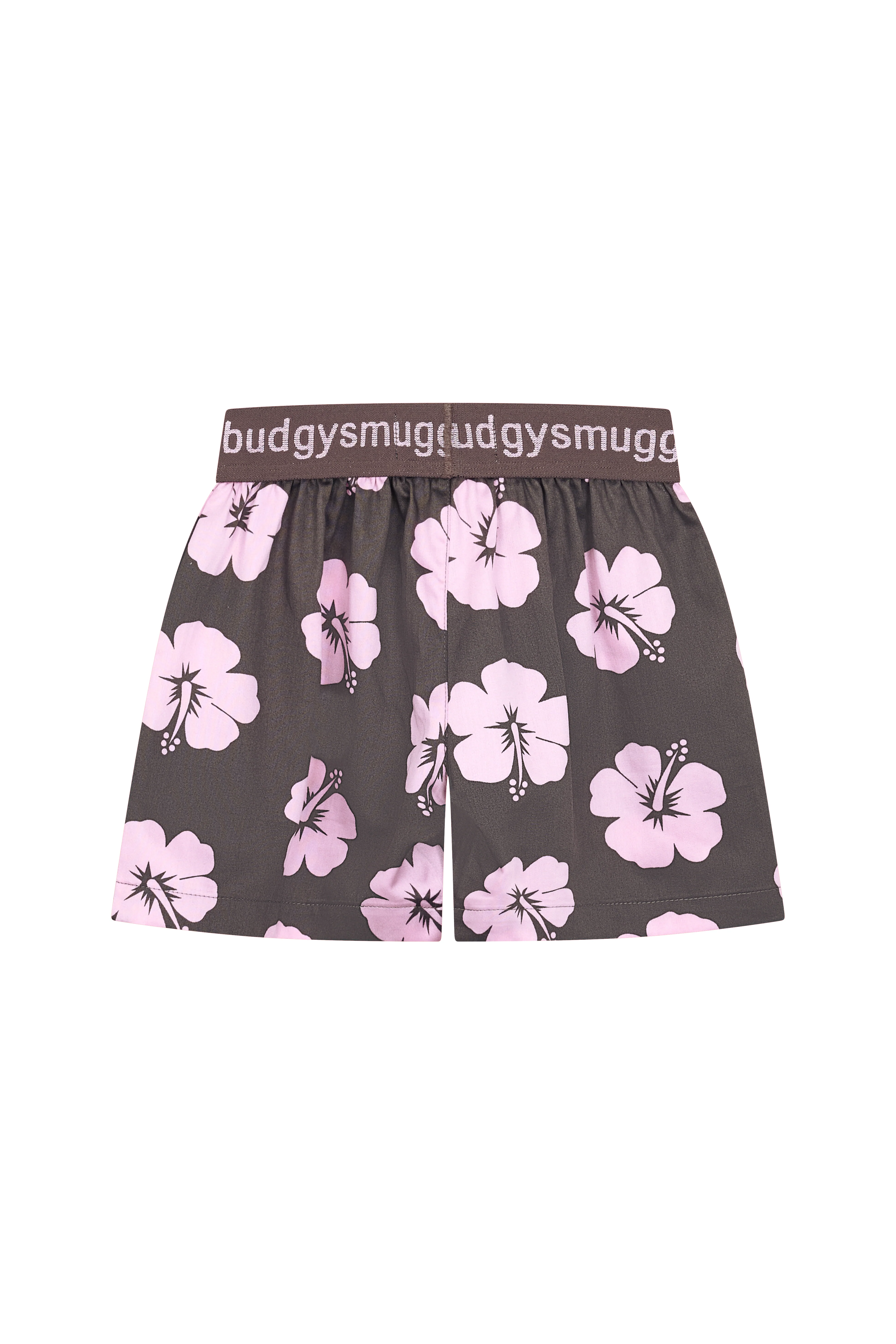 Kids Pyjama Set in Brown and Pink Hibiscus - Image 4