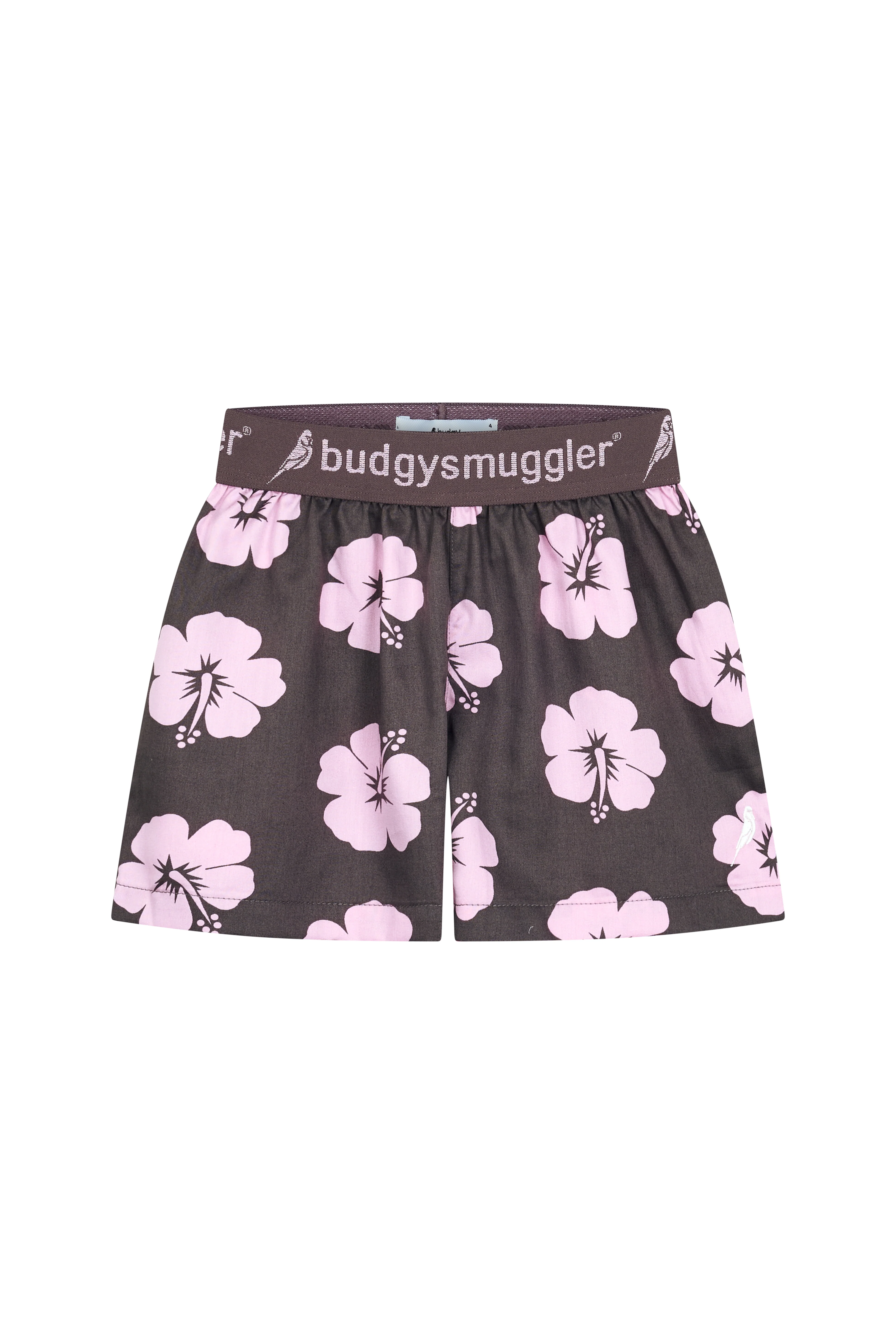 Kids Pyjama Set in Brown and Pink Hibiscus - Image 5