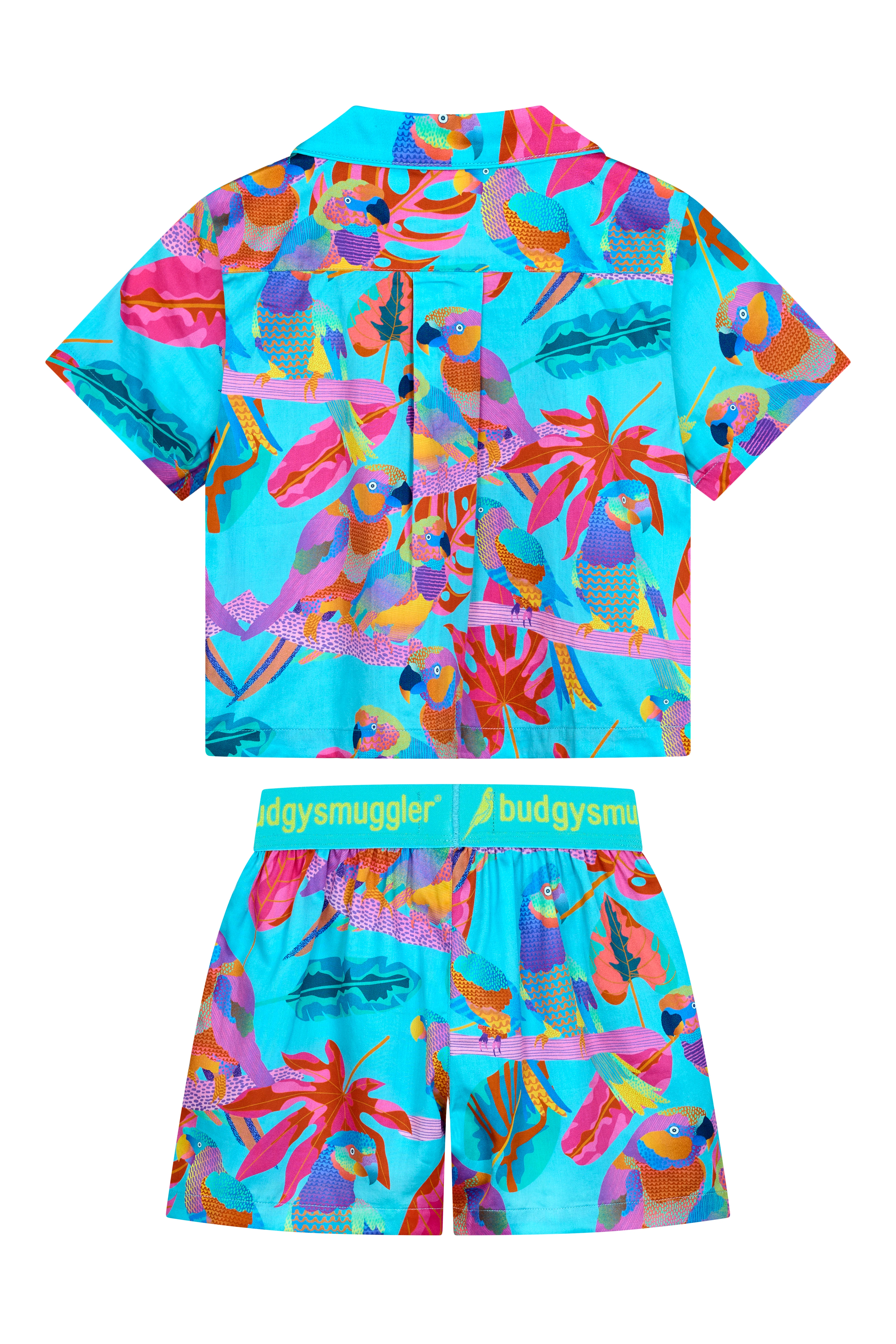 Kids Pyjama Set in Techno Parrots - Image 2