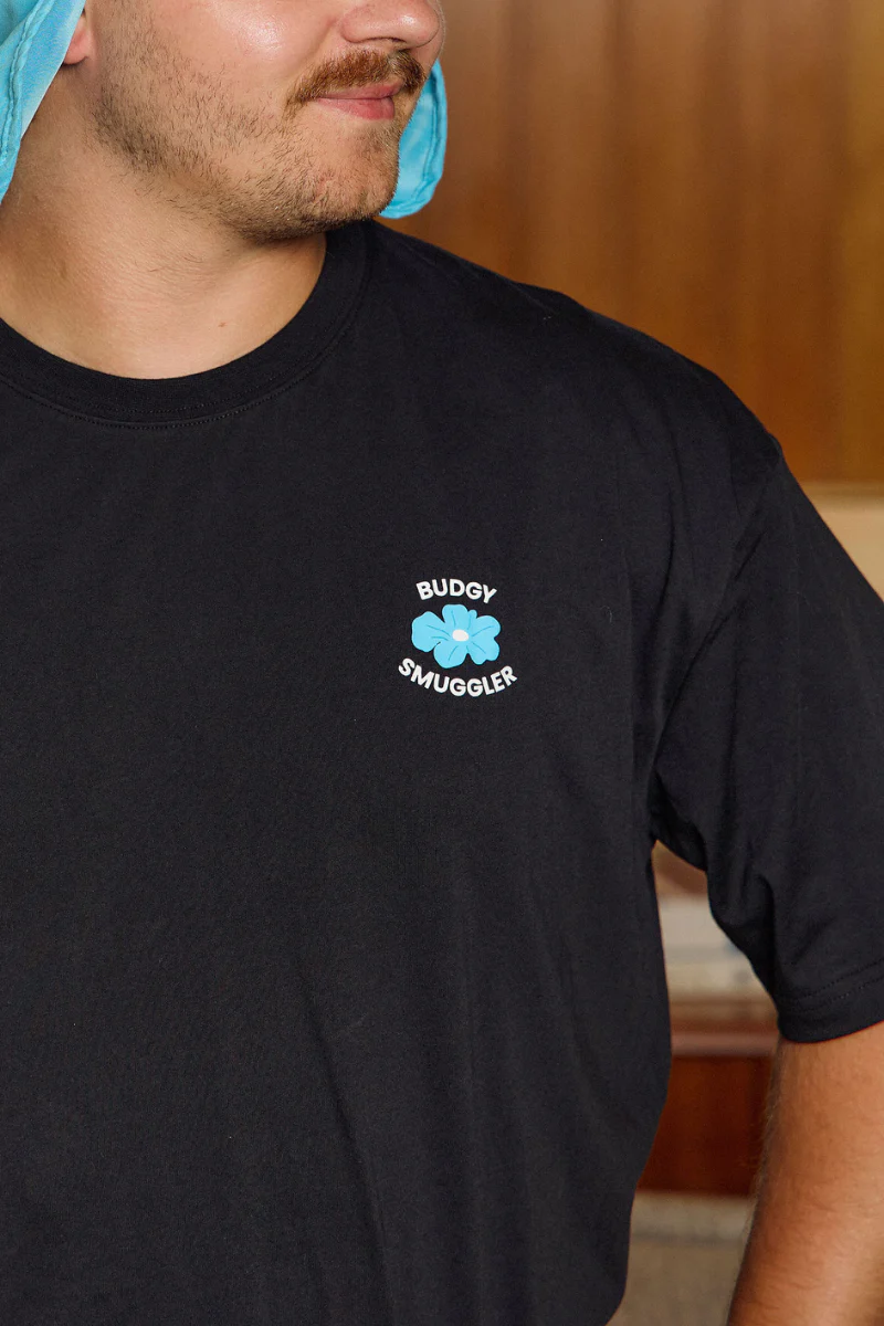 Lightweight Black Tee with Flowers - Image 5