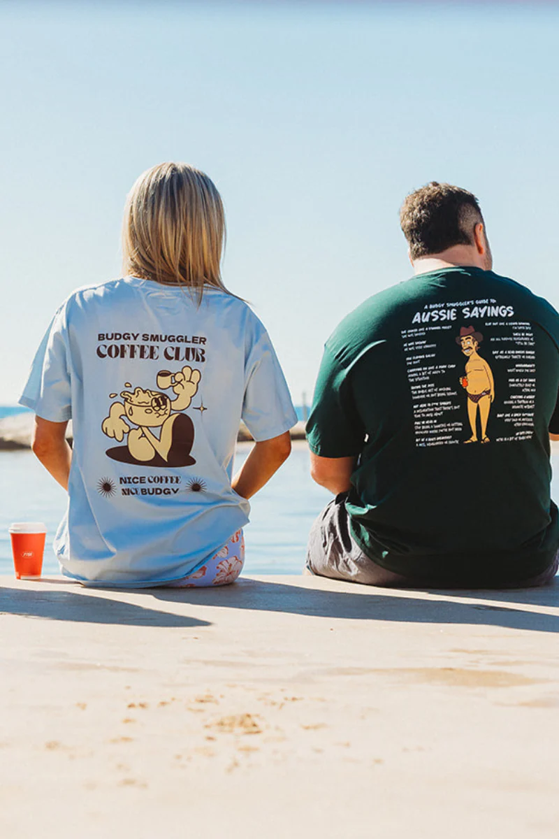 Lightweight Light Blue Tee with Coffee Club - Image 3