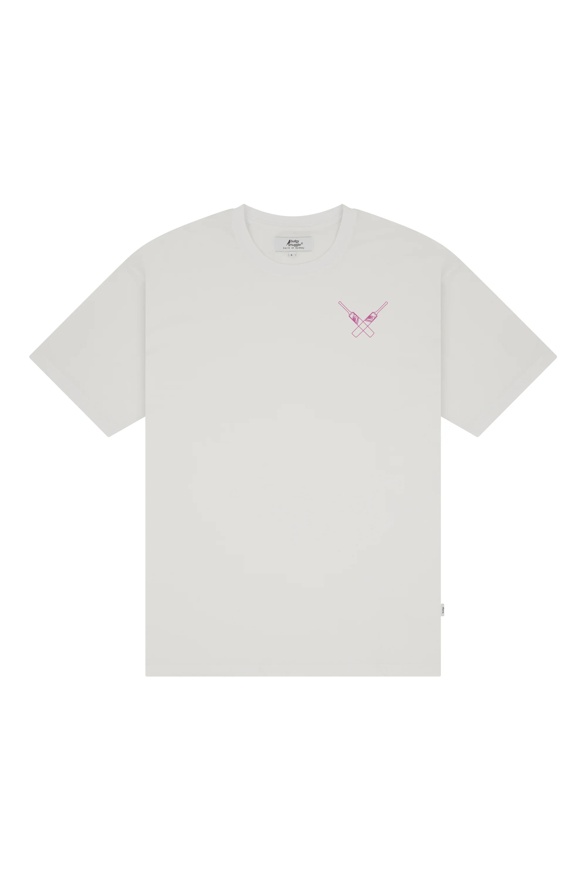 Lightweight White Tee with Pink Cricket Bats - Image 4