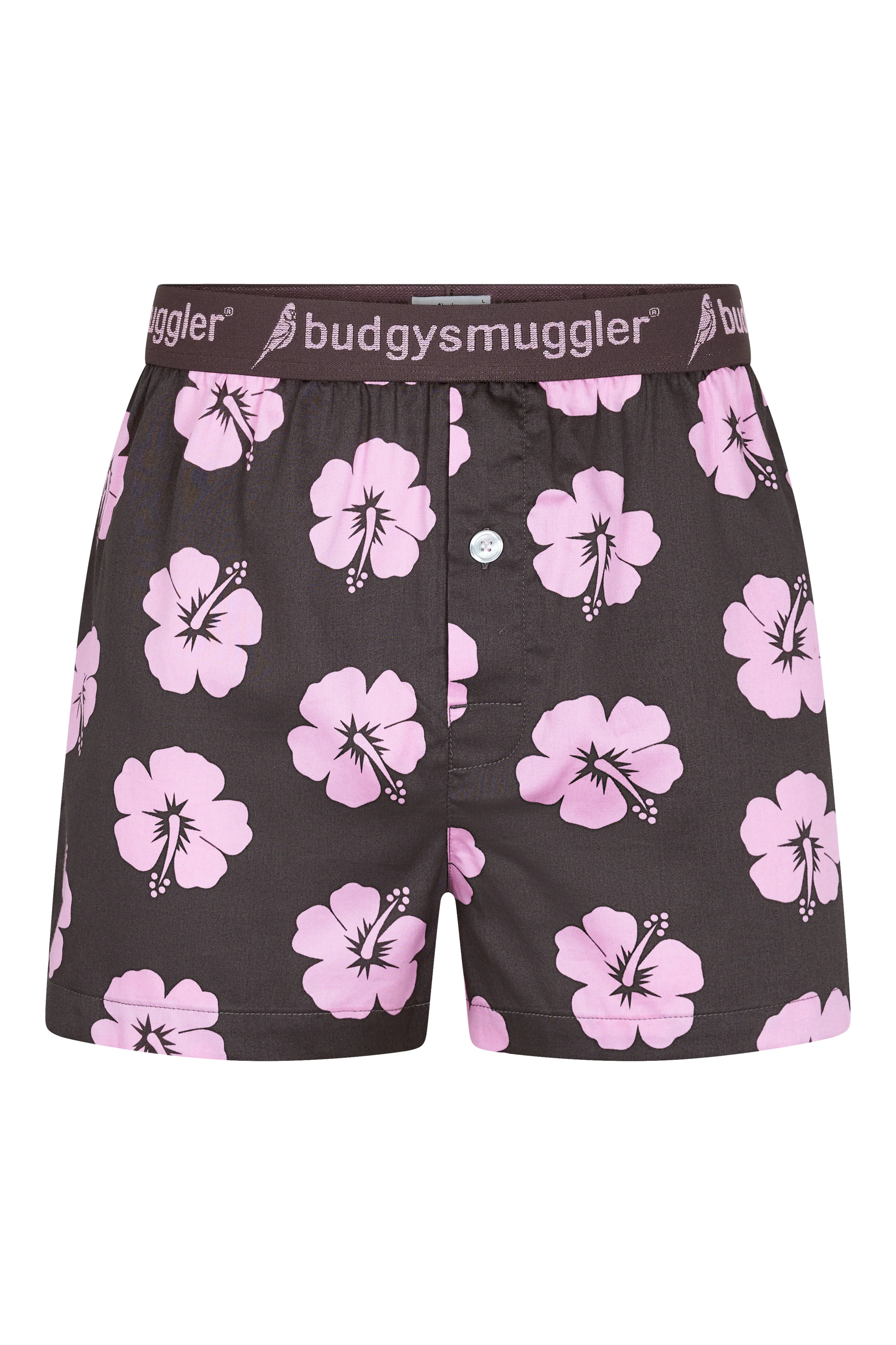 Men's Pyjama Set in Brown and Pink Hibiscus - Image 11