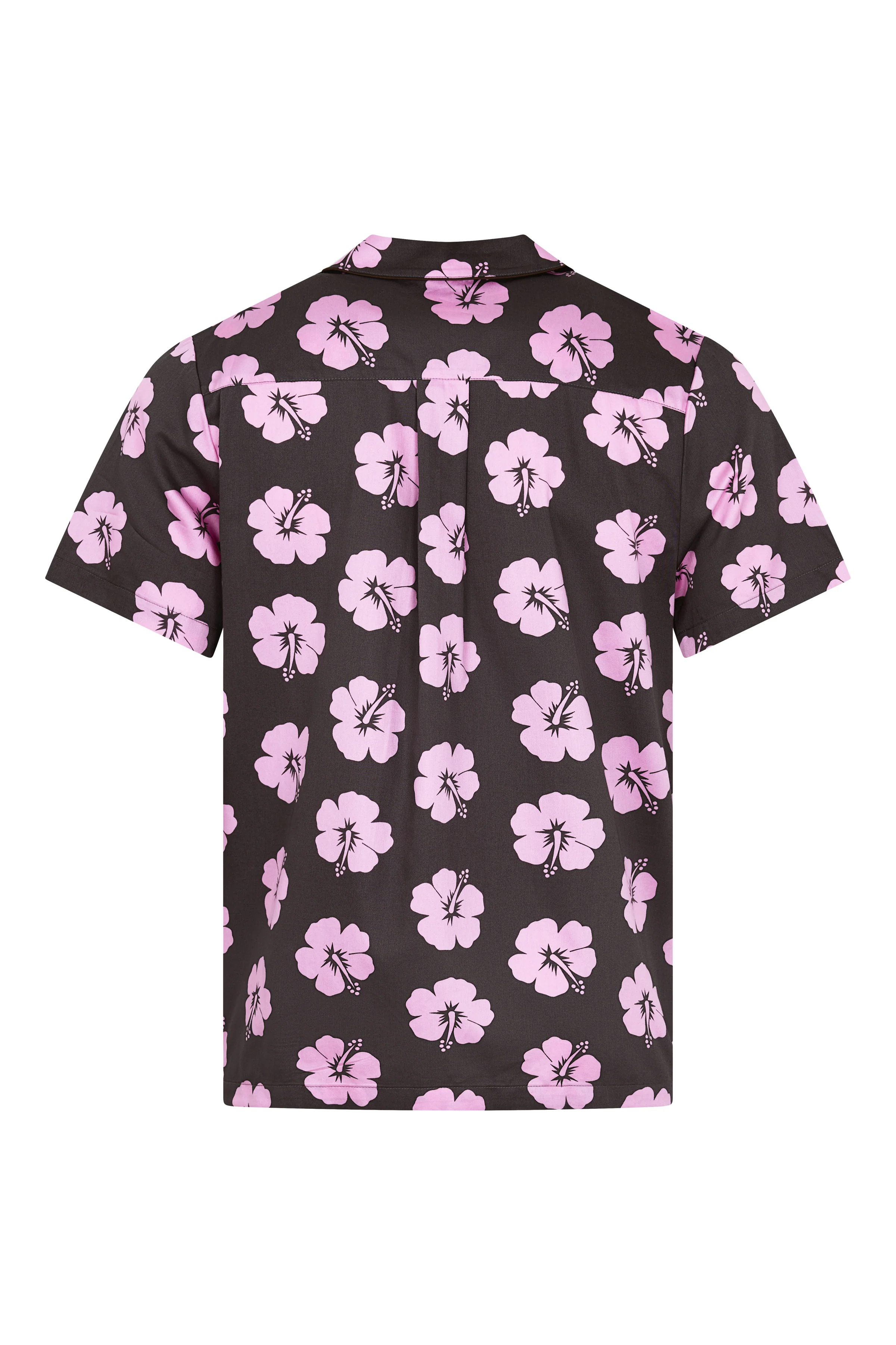 Men's Pyjama Set in Brown and Pink Hibiscus - Image 8