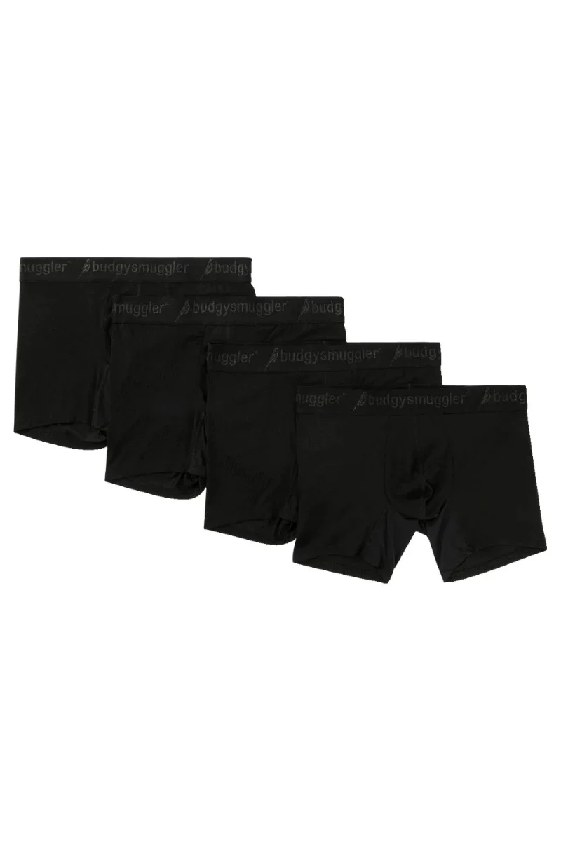 Men's Underwear Trunks 4 Pack in Black - Image 2
