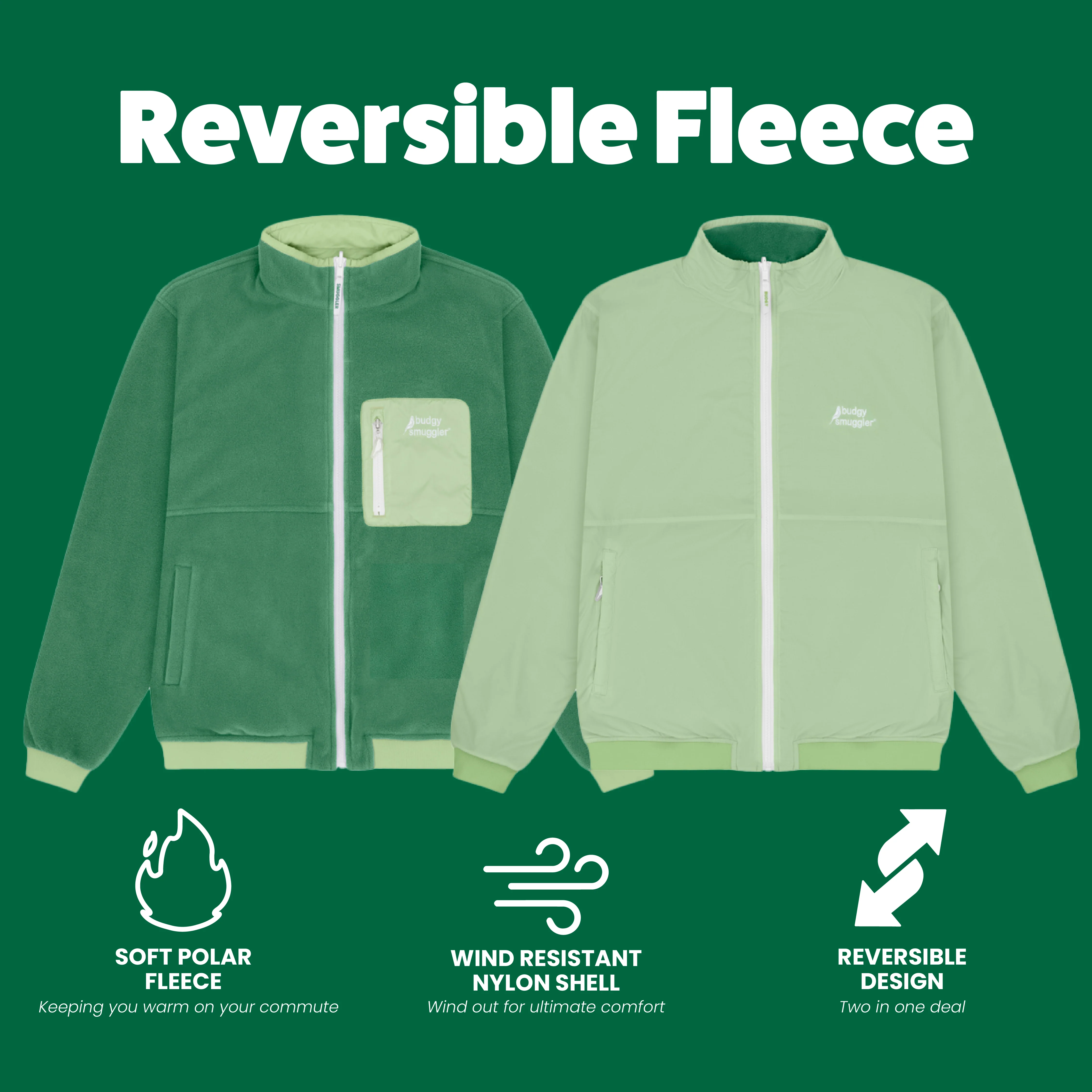Reversible Fleece In Green - Image 8