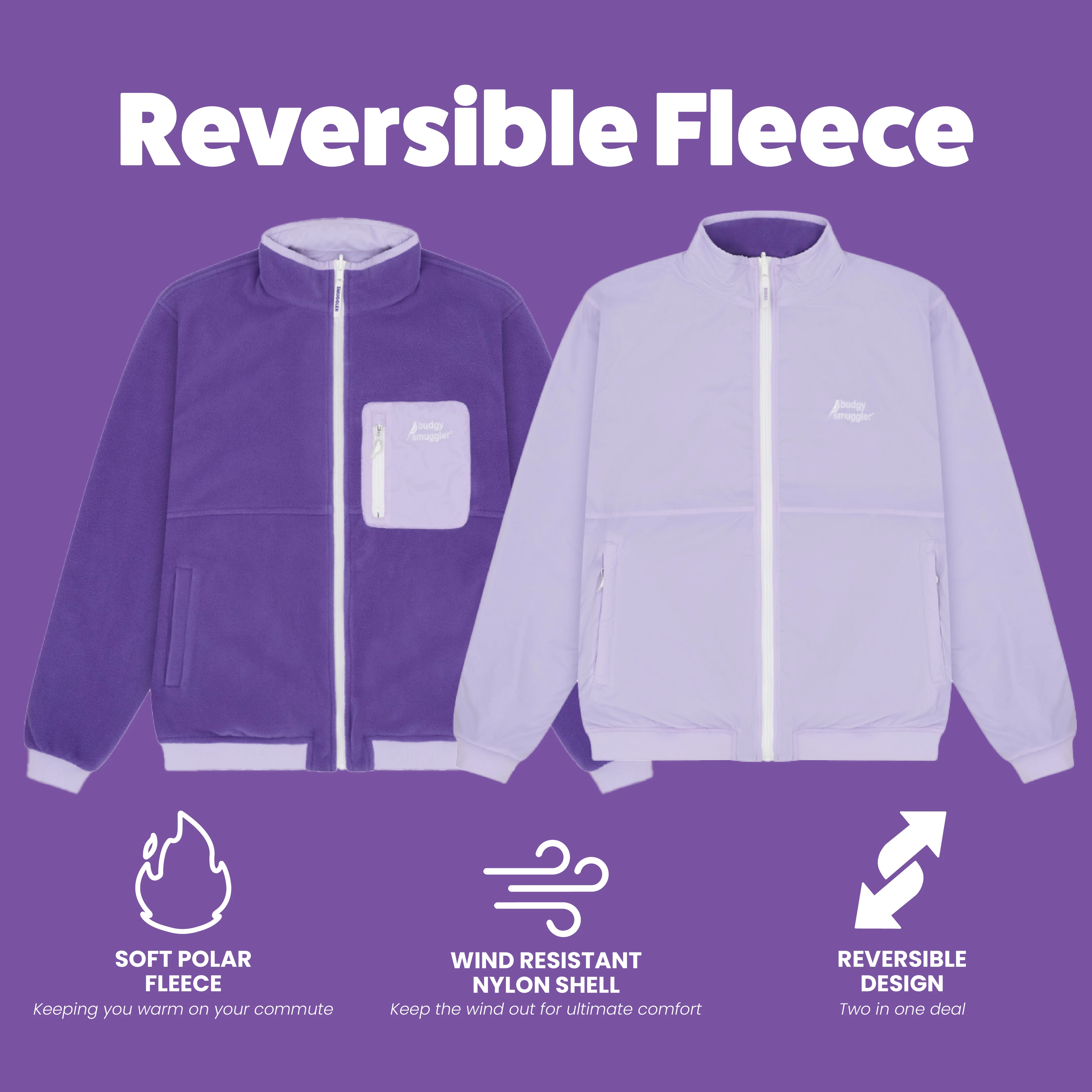 Reversible Fleece In Purple - Image 3