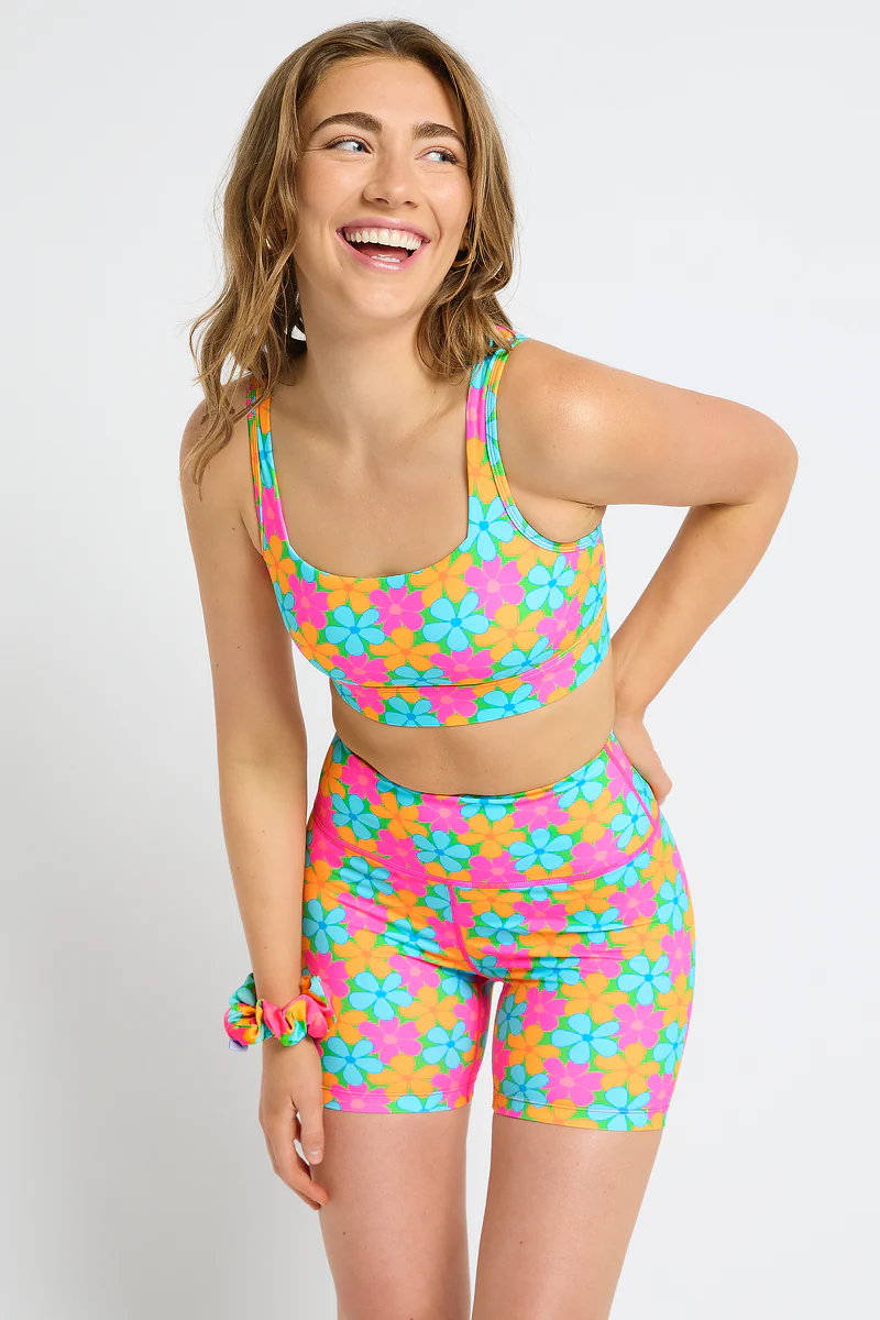 Sports Bra 2.0 in Fluro Flowers - Image 3