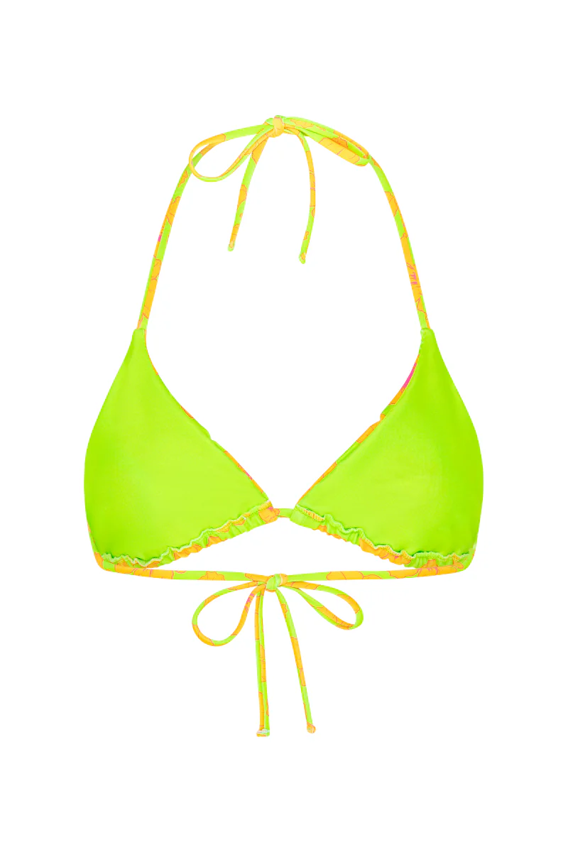 Tallows Tri Top in Orange and Green Hibiscus - Image 3