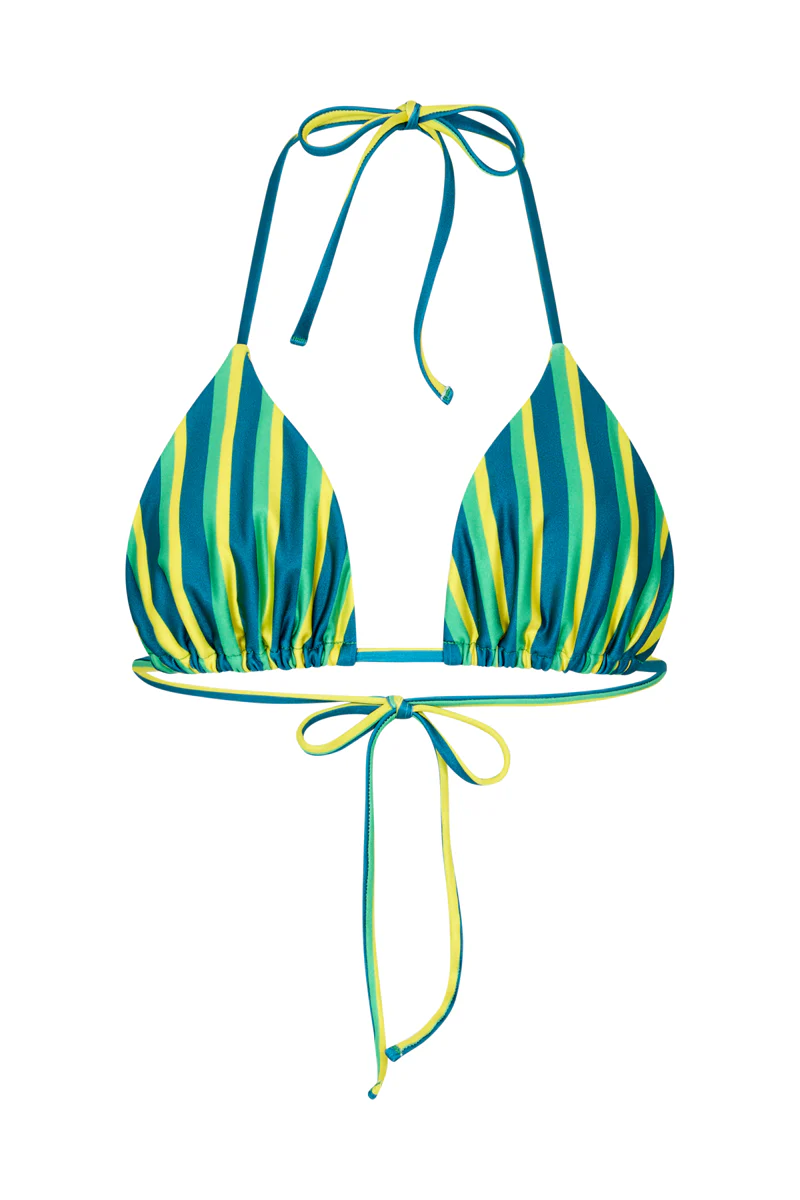 Tallows Tri Top in Riviera Green Stripe - Image 4