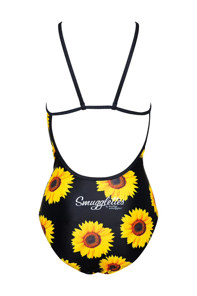 Thin Strap Racer in Black Sunflower - Image 3