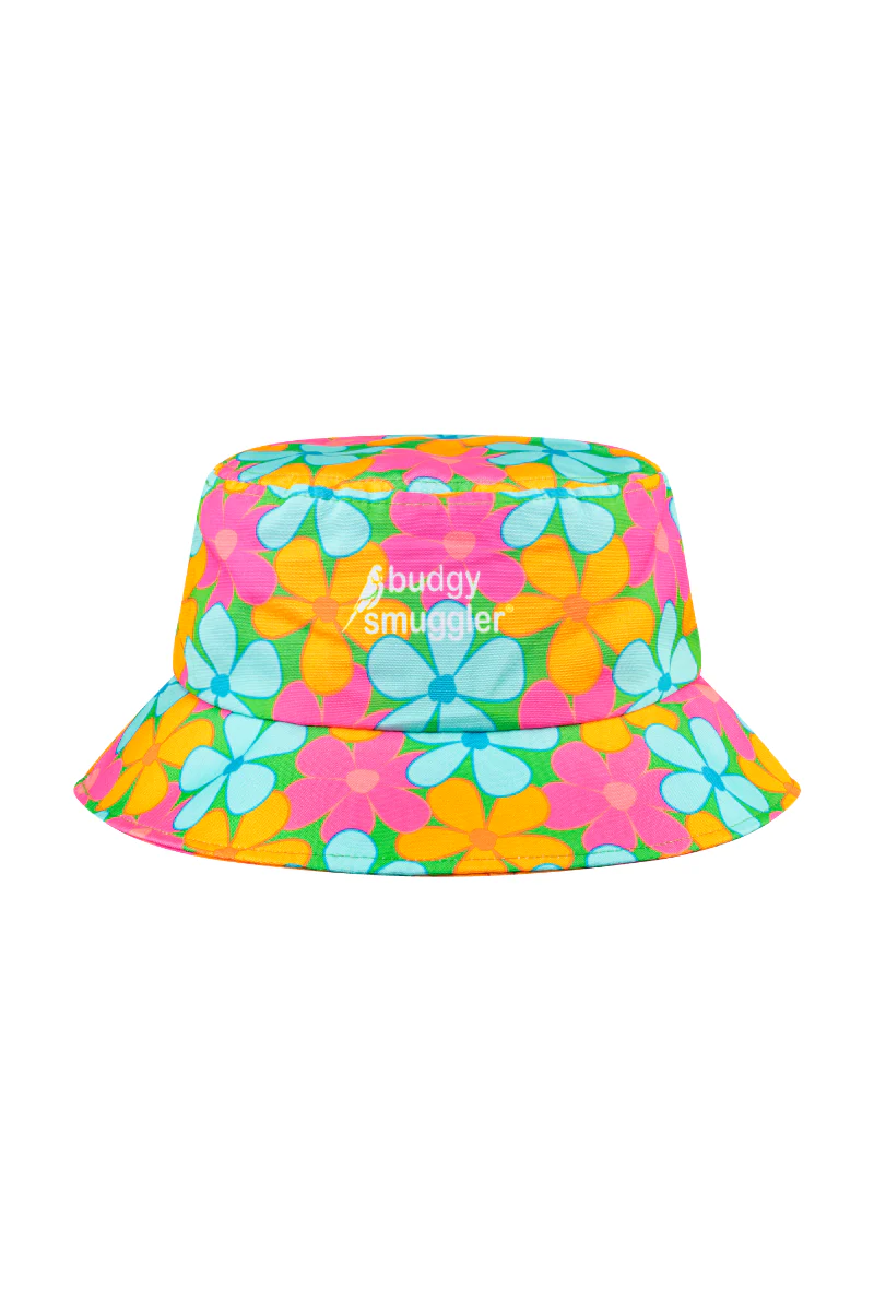 Mens Swim, Towel and Bucket Hat Bundle in Fluro Flowers - Image 3
