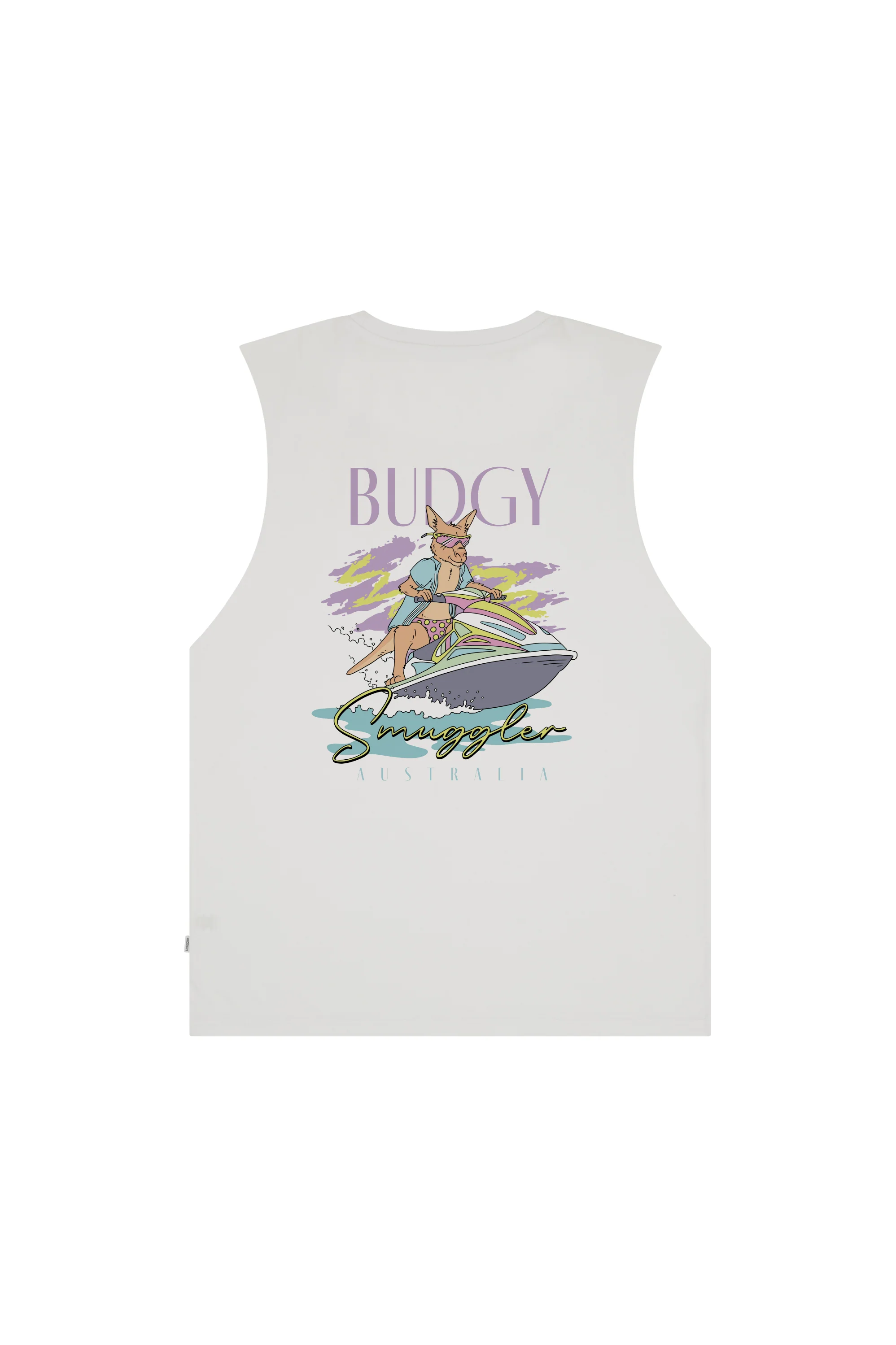 White Singlet with Kangaroo Jetski - Image 3