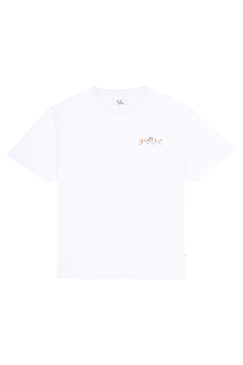 White Tee with Budgy Bay Hotel - Image 4