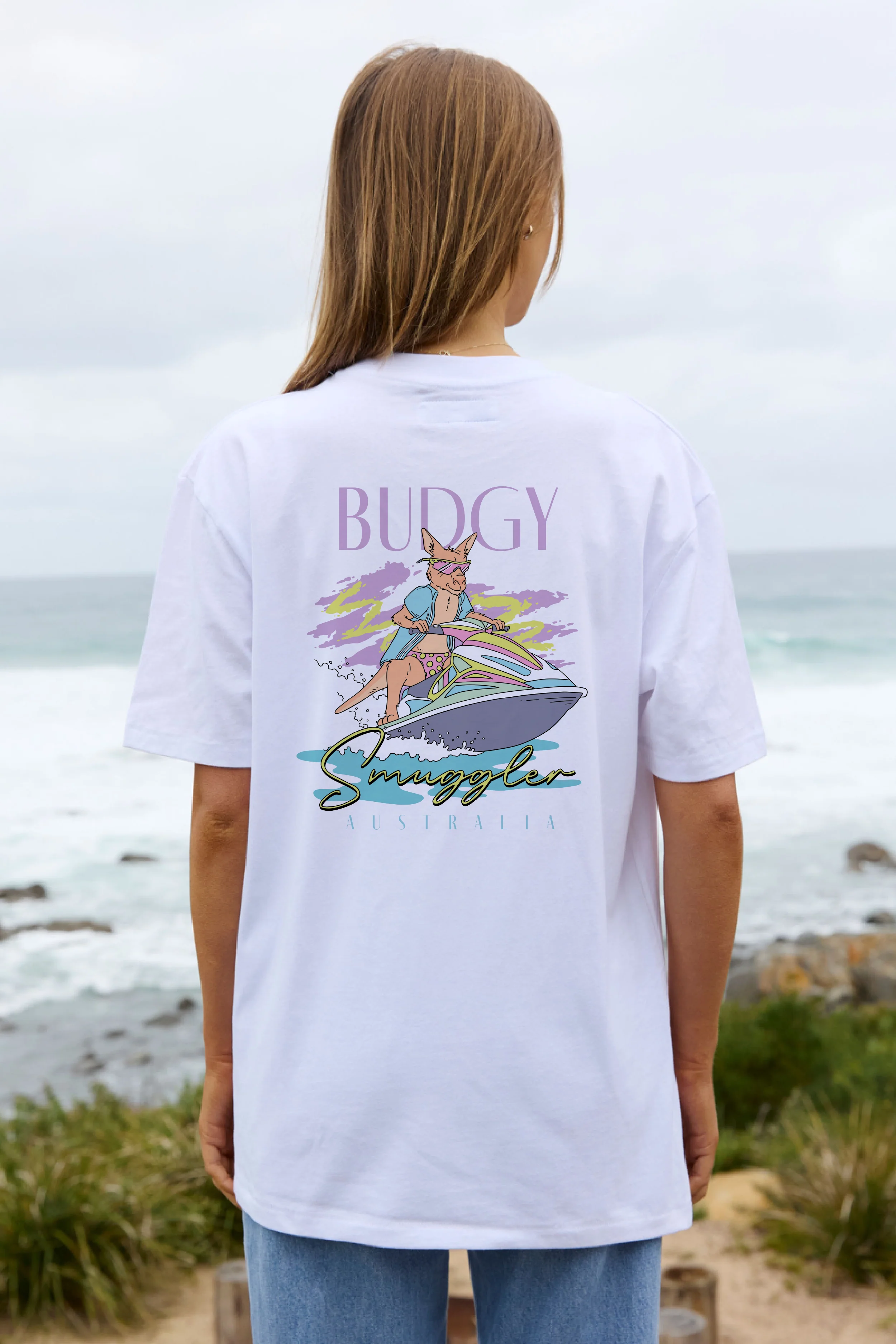 White Tee with Kangaroo Jetski - Image 6