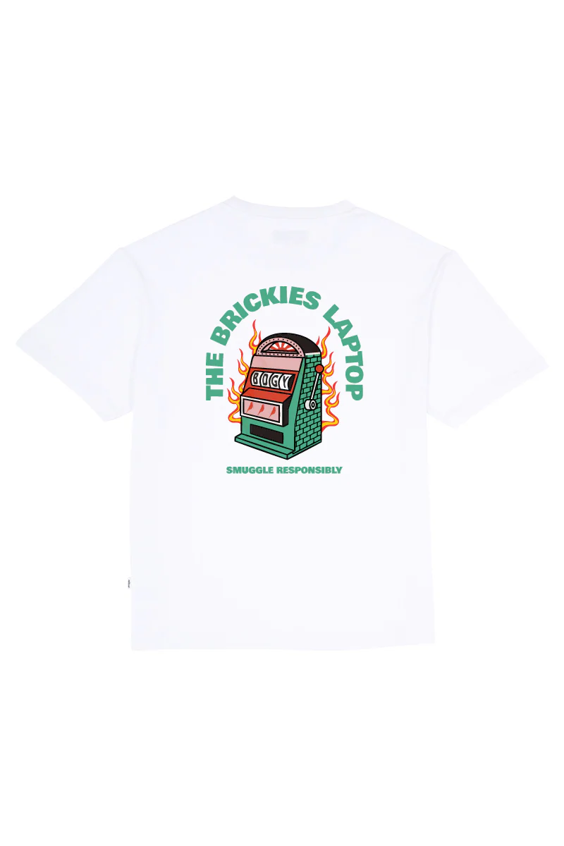 White Tee with Brickies Laptop - Image 3