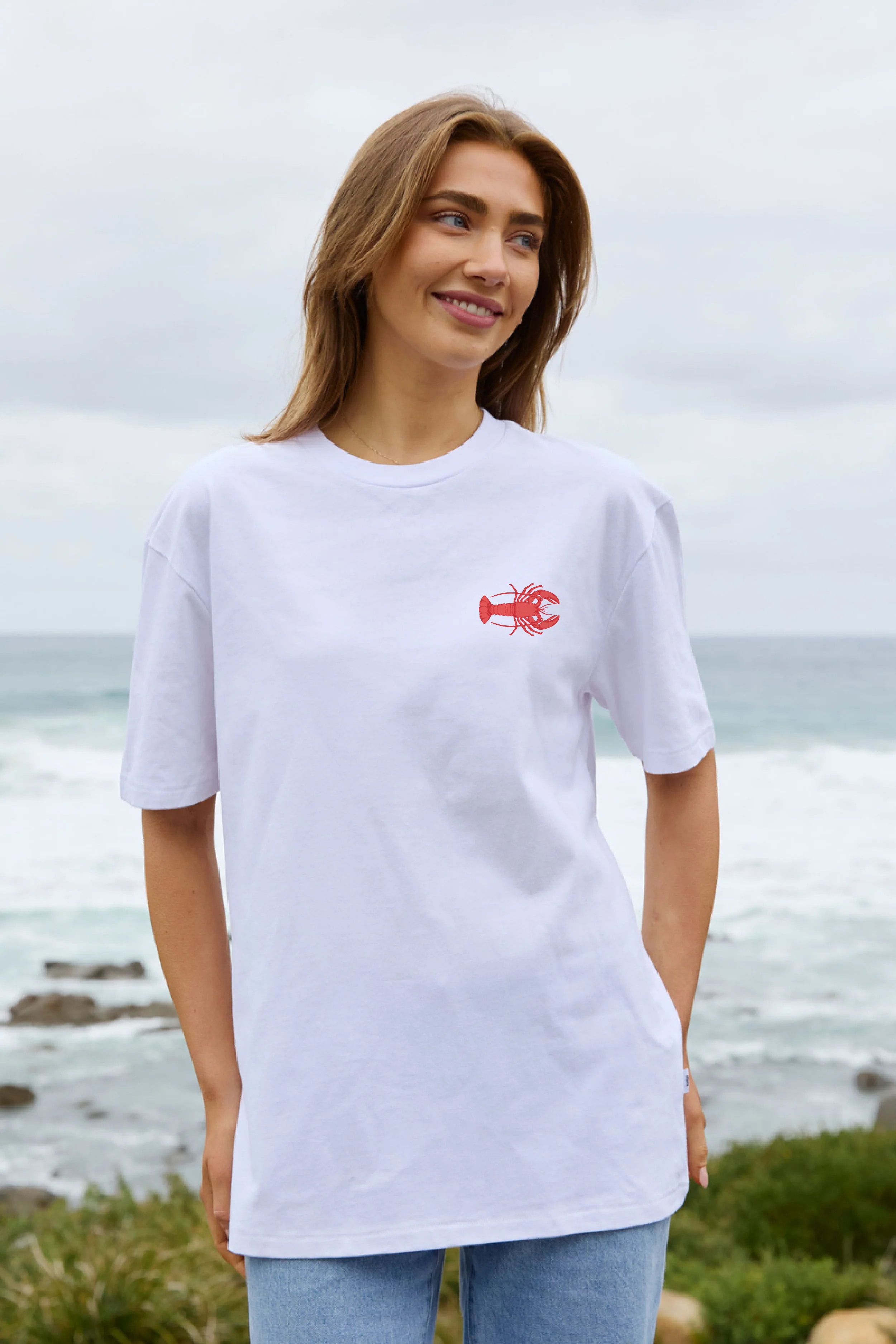 White Tee with Lobster - Image 9