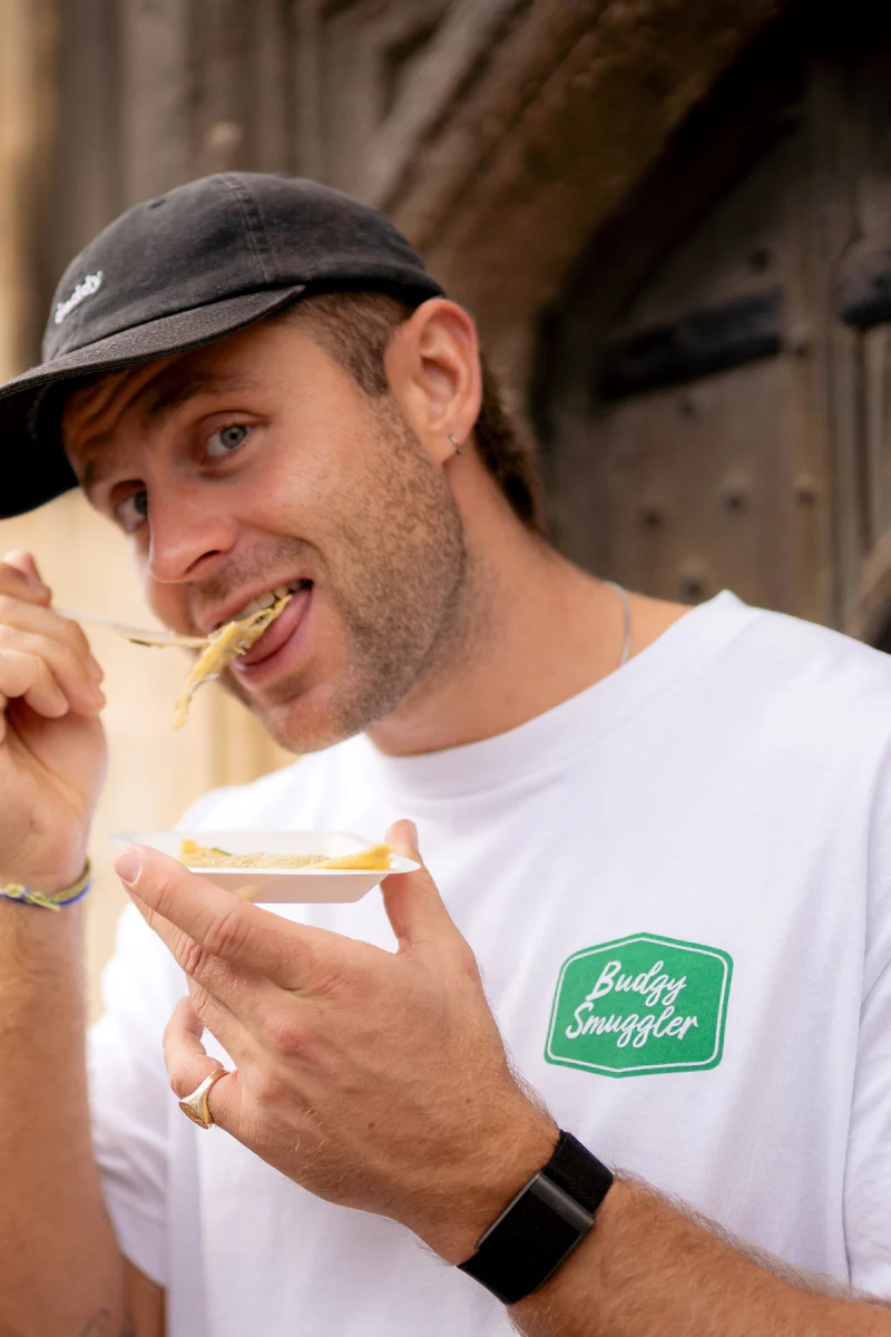 White Tee with Pasta Shop - Image 2
