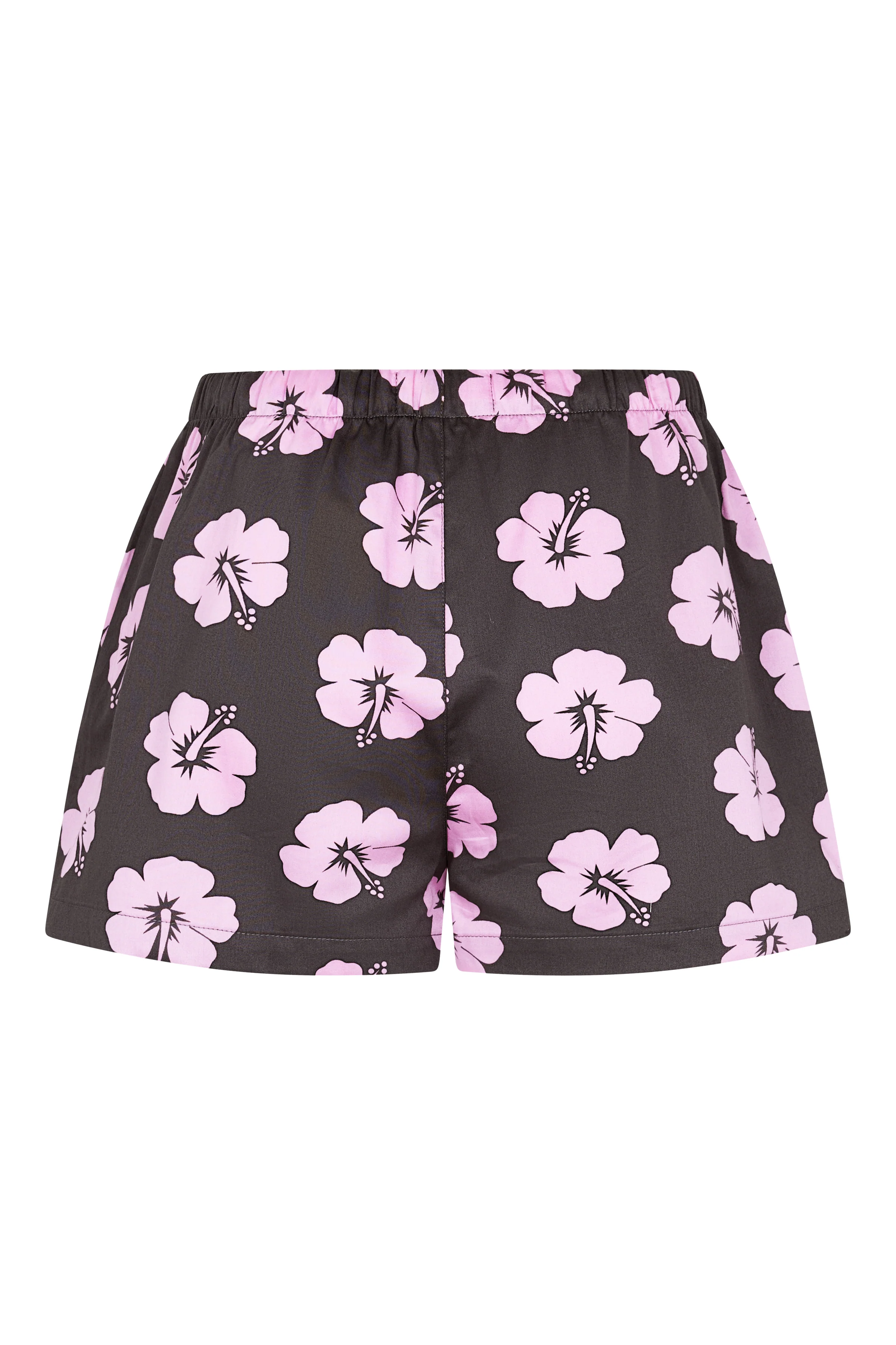 Women's Pyjama Set in Brown and Pink Hibiscus - Image 8