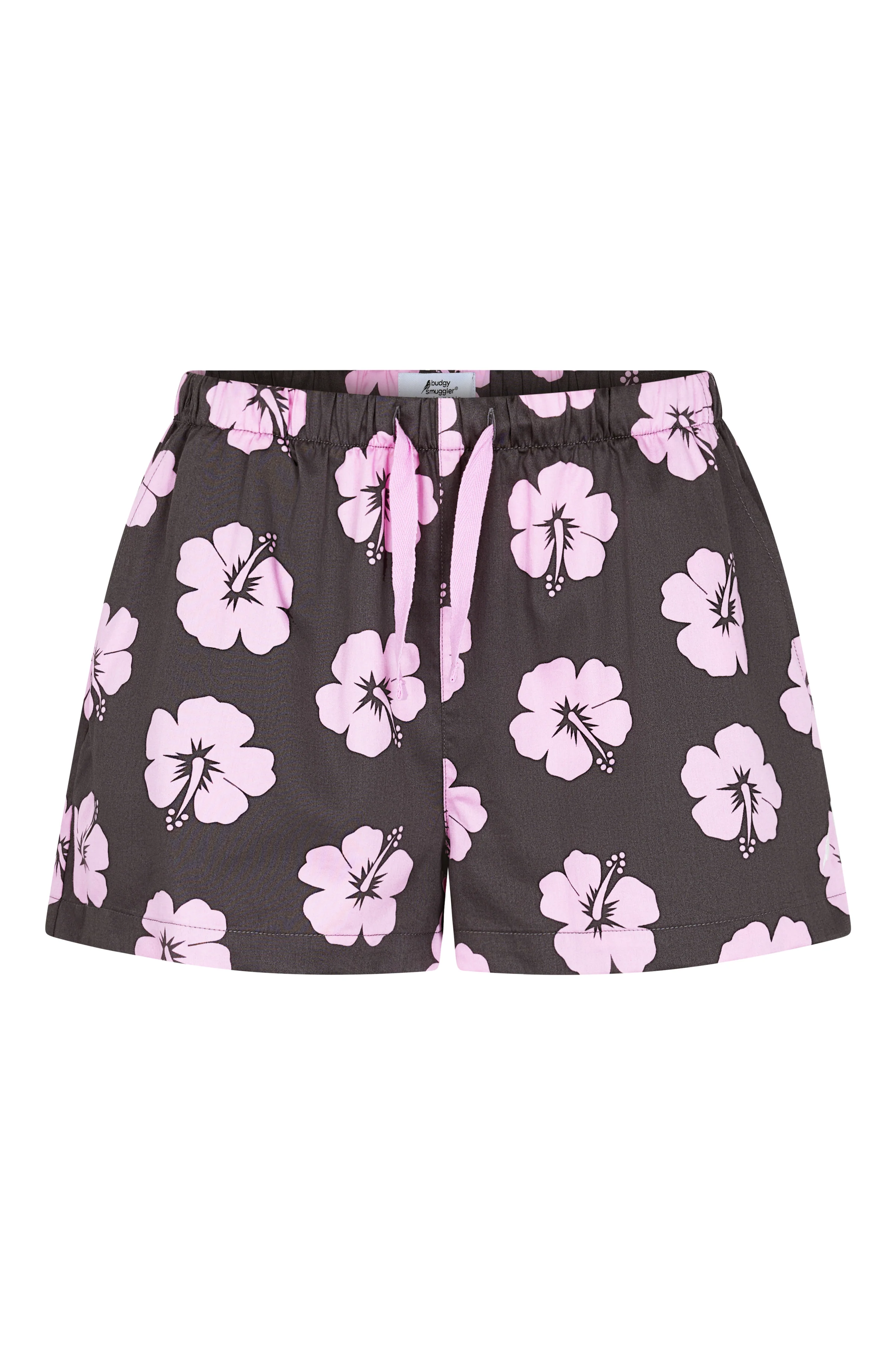 Women's Pyjama Set in Brown and Pink Hibiscus - Image 9