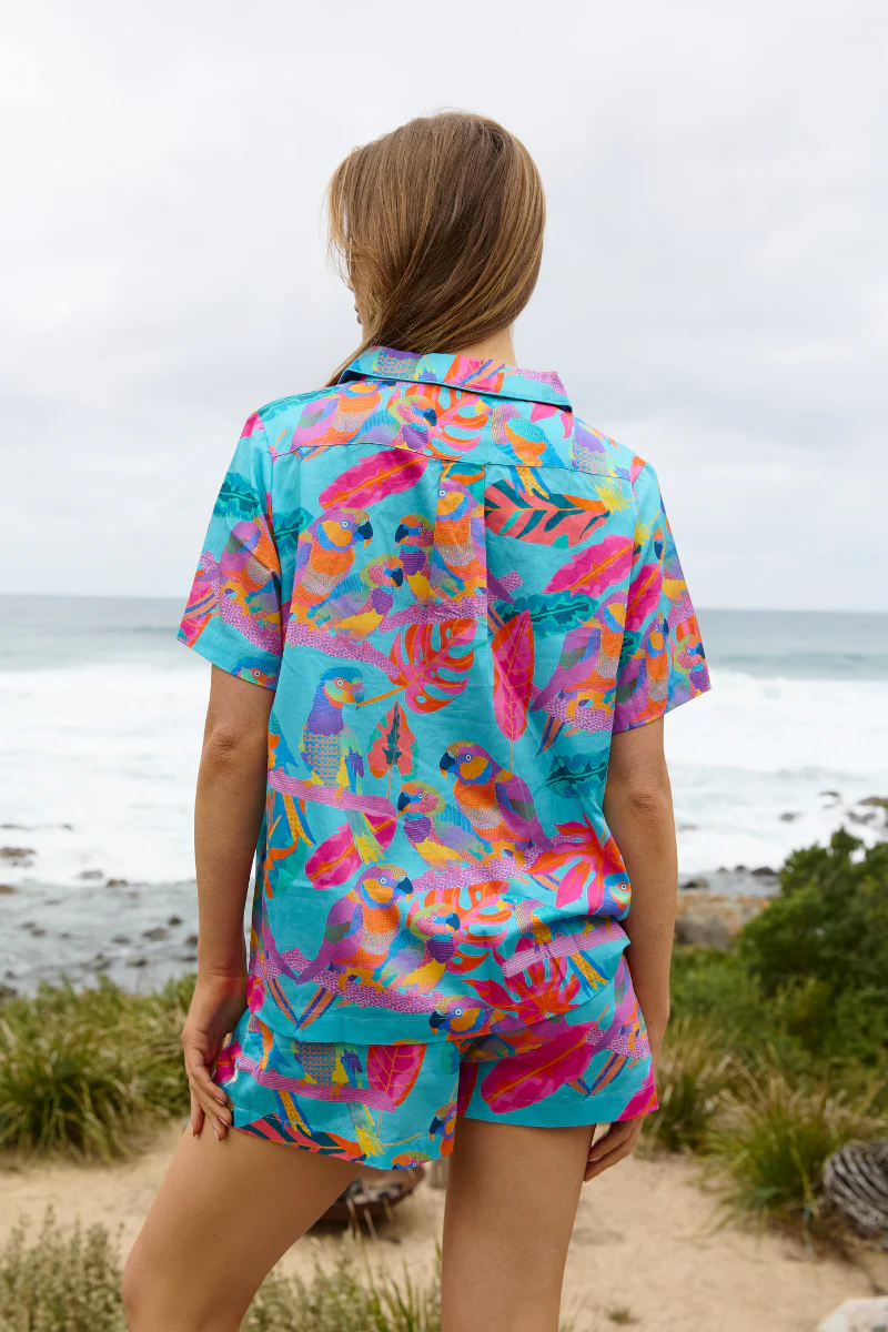 Women's Pyjama Set in Techno Parrots - Image 4